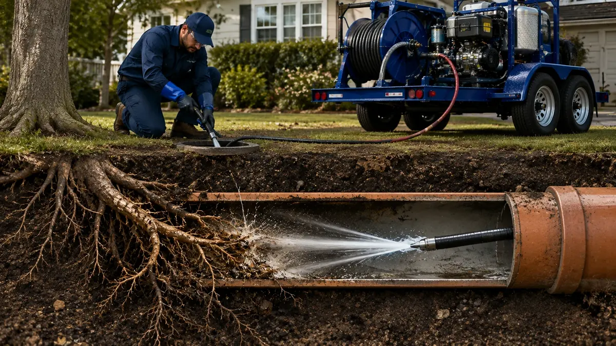 Tree Root Removal with Hydro Jetting in Carpinteria